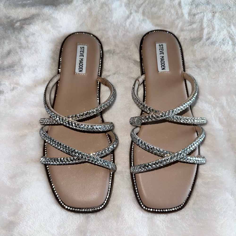 Steve Madden women’s rhinestone sandals size 10